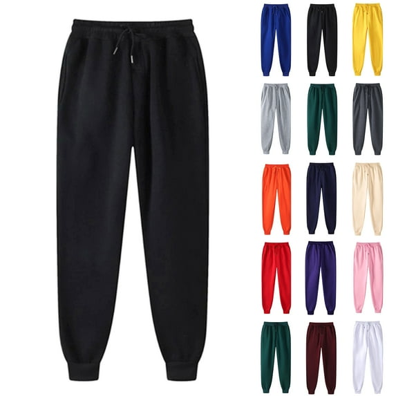 Havenre Men Cotton Yoga Pants Big and Tall Regular Fit Casual Drawstring Elastic Waist Sweatpants Jogger Loose Open Bottom Baggy Lounge Pants with Pockets Orange M