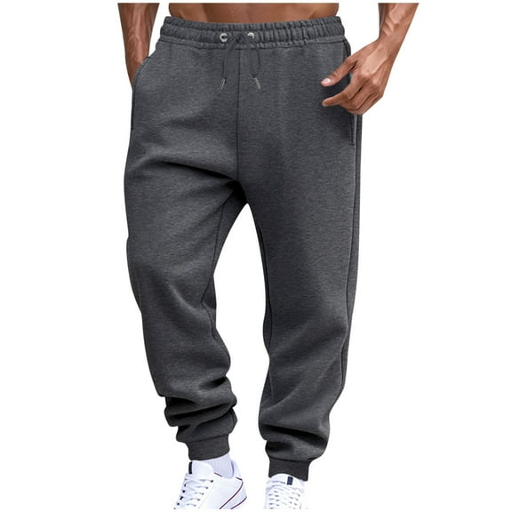 Havenre Men's Cargo Sweatpants Lightweight Stretch Elastic Waist Athletic Workout Jogger Pants Drawstring Sport Trousers with Pockets Dark Gray XXXL