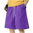 thumbnail image 1 of Havenre Men's Casual Shorts Big and Tall Elastic Waist Drawstring Lightweight Outdoor Summer Beach Work Shorts with Pockets Hiking Shorts Purple XXL, 1 of 6