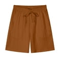 thumbnail image 1 of Havenre Men's Casual Shorts Lightweight Elastic Waist Drawstring Wide Leg Short Pants Loose Fit Comfy Summer Beach Vacation Shorts with Pockets Brown XXL, 1 of 5