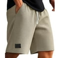 thumbnail image 1 of Havenre Men's Casual Shorts Lightweight Waffle Knitted Elastic Waist Drawstring Workout Running Jogging Beach Sweat Shorts with Pockets Khaki XXXL, 1 of 5