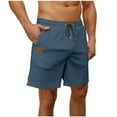 thumbnail image 1 of Havenre Men's Casual Waffle Knit Shorts Lightweight Elastic Waist Drawstring Workout Running Jogging Beach Sweat Shorts with Pockets Navy L, 1 of 7