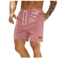 thumbnail image 1 of Havenre Men's Corduroy Shorts Lightweight Casual Elastic Waist Drawstring Lightweight Summer Beach Shorts with Pockets Pink XL, 1 of 7