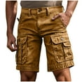 thumbnail image 1 of Havenre Men's Cotton Twill Hiking Tactical Cargo Shorts Lightweight Multi Pockets Relaxed Fit Casual Golf Outdoor Work Shorts Big & Tall Khaki M, 1 of 5