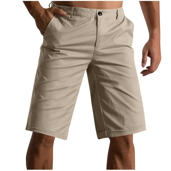 Havenre Men's Golf Dress Shorts Straight Leg Flat Front Lightweight Quick Dry Chino Casual Short Pants with Pockets Khaki XXXL