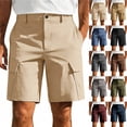thumbnail image 1 of Havenre Men's Golf Shorts Lightweight Stretch Button Elastic Waist Quick Dry Hiking Cargo Shorts for Dress Casual Work with Multi-Pockets Khaki M, 1 of 8