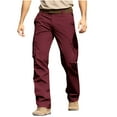 thumbnail image 1 of Havenre Men's Hiking Work Cargo Pants Big and Tall Regular Fit Lightweight Stretch Elastic Waist Outdoor Mountain Fishing Camping Pants with Multi-Pockets Wine XXXXL, 1 of 10
