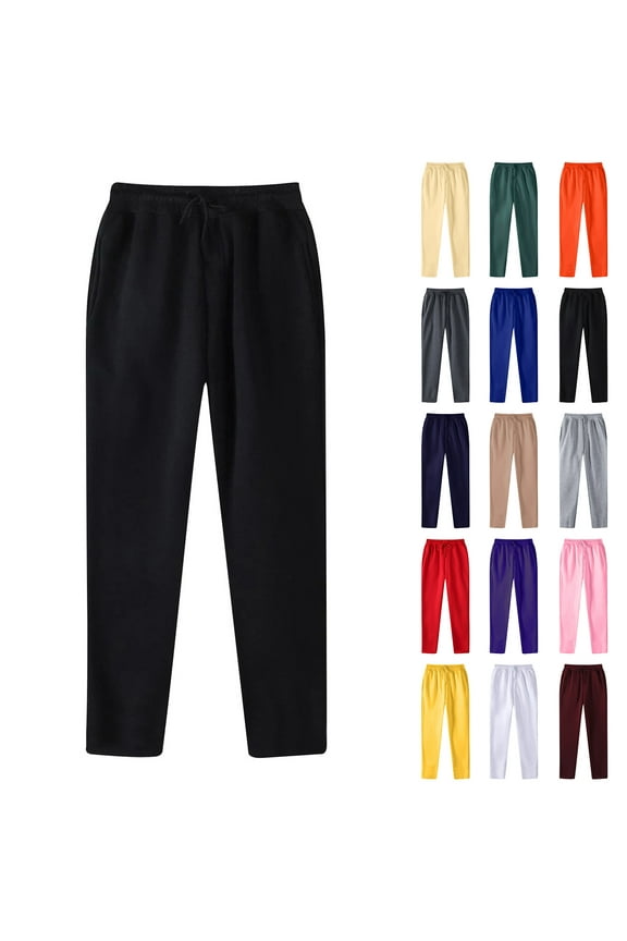 Men's Lightweight Sweatpants Loose Fit Open Bottom Casual Drawstring Elastic High Waist Baggy Lounge Running Athletic Joggers Pants with Pockets Khaki S