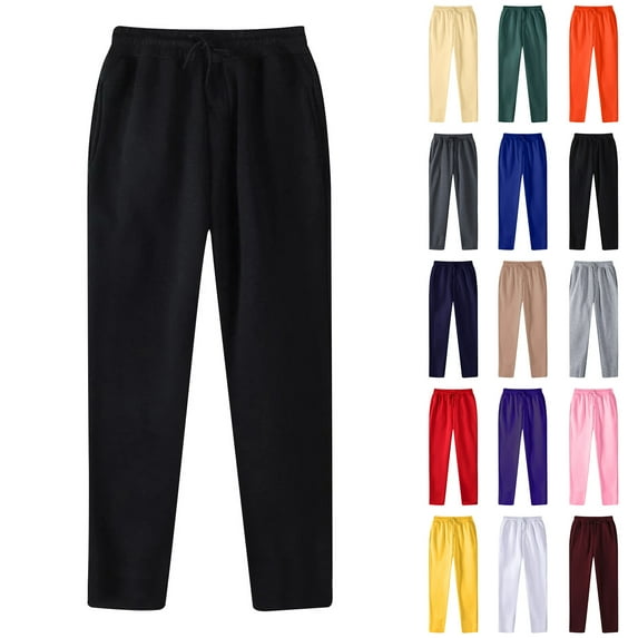 Havenre Men's Lightweight Sweatpants Loose Fit Open Bottom Casual Drawstring Elastic High Waist Baggy Lounge Running Athletic Joggers Pants with Pockets Orange XXXL