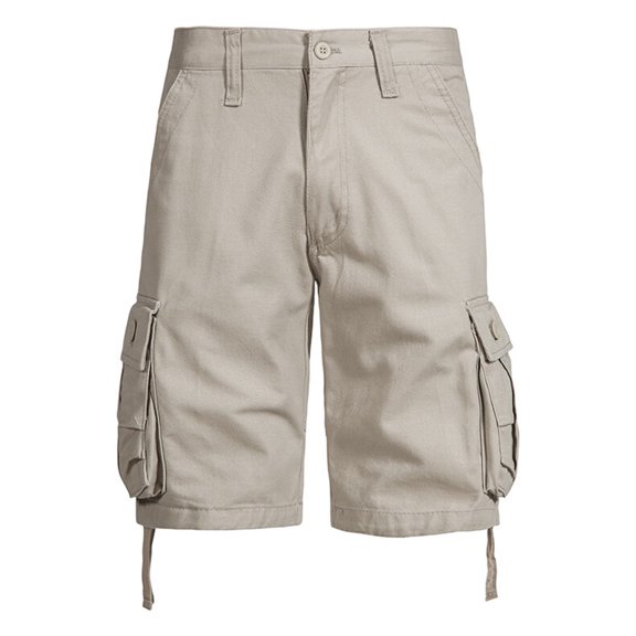 Havenre Men's Multi Pocket Zipper Cargo Shorts Big and Tall Regular Fit Casual Outdoor Hiking Loose Fit Twill Classic Short Pants Beige XXXL