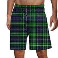 thumbnail image 1 of Havenre Men's Pajama Shorts Plaid Sleep Short Pants with Pockets Soft Drawstring Elastic Waist Baggy Lounge Woven Pajamas Bottoms for Men Army Green XL, 1 of 5