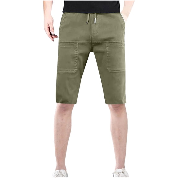 Havenre Men's Stretch Cargo Shorts Big and Tall Regular Fit Casual Drawstring Classic Relaxed Fit Summer Outdoor Hiking Travel Short Pants with Multi Pockets Army Green XXXXL