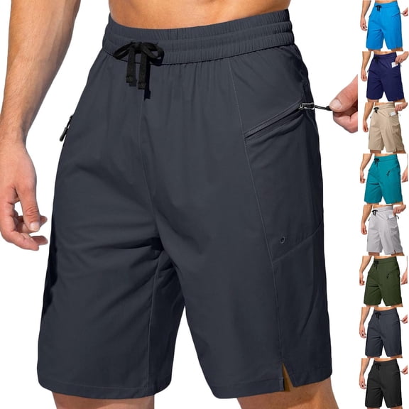 Havenre Men's Swim Trunks Lightweight Quick Dry Board Shorts with Zipper Pockets Side Slit Beach Shorts Bathing Suits for Men - No Mesh Liner Blue M