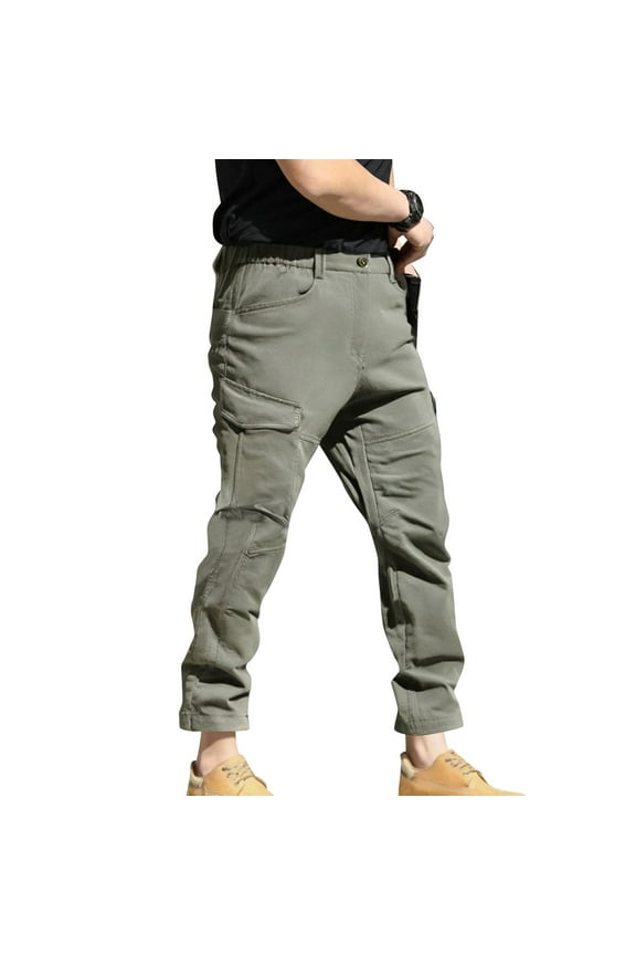Men's Tactical Cargo Pants Big and Tall Regular Fit Casual Water Resistant Lightweight Hiking Pants Outdoor Work Pants with Multi Pockets A-Army Green XXXXL