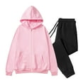 thumbnail image 1 of Havenre Men's Tracksuits Set Full Zip up Jacket Drawstring Long Sleeve Hoodie Sweatsuit Running Sport Jogger Sweat Pants Two Piece Athletic Outfits for Men with Pockets Pink XS, 1 of 5