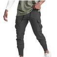 thumbnail image 1 of Havenre Mens Cargo Jogger Pants Lightweight Slim Fit Basic Workout Track Pants Athletic Gym Running Sweatpants with Multi-Pockets Dark Gray XXL, 1 of 3