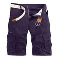 thumbnail image 1 of Havenre Mens Cargo Shorts Big and Tall Regular Fit Cotton Work Shorts with Multi Pocket Casual Workout Shorts for Men NO Belt Purple S, 1 of 8