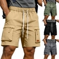 thumbnail image 1 of Havenre Mens Cargo Twill Cargo Shorts Lightweight Drawstring Stretch Elastic Waist Casual Knee Length Work Short with Multi-Pockets Khaki M, 1 of 10