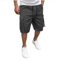 thumbnail image 1 of Havenre Mens Casual Cargo Shorts Loose Soft Cotton Drawstring Stretch Beach Shorts Regular Fit Twill Chino Short with Multi-Pockets Dark Gray XXL, 1 of 7