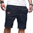 thumbnail image 1 of Havenre Mens Casual Shorts - Cotton Drawstring Elastic Waist Summer Beach Stretch Twill Chino Golf Shorts with Pockets Navy XXL, 1 of 4