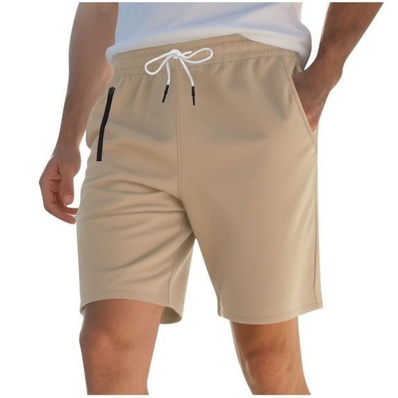 Havenre Mens Casual Shorts-Loose Regular Fit Casual Beach Leisure Shorts, Stretch Golf Pants, Elastic Waist Drawstring Shorts with Pockets Khaki L