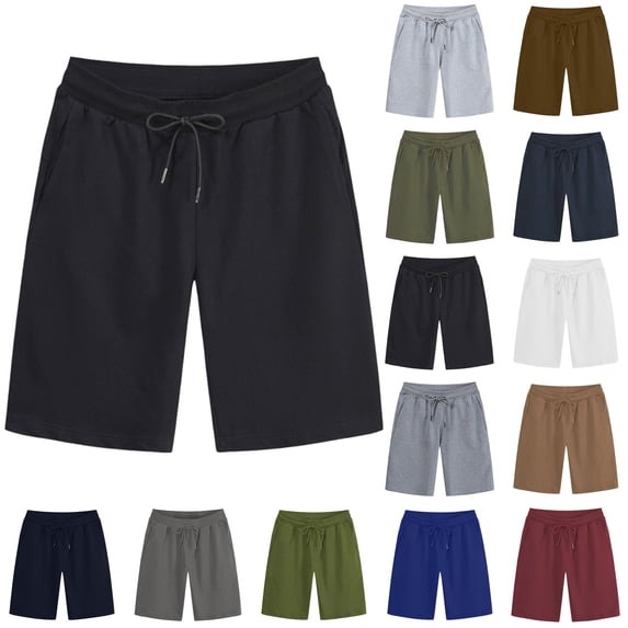 Havenre Mens Casual Shorts Loose Regular Fit Cotton Elastic Waist Drawstring Lightweight Summer Beach Vacation Shorts with Pockets Blue XL