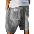 thumbnail image 1 of Havenre Mens Corduroy Shorts Casual Drawstring Elastic Waist Lightweight Summer Beach Shorts Loose Regular Fit Short Pants with Pockets Gray XXXXXL, 1 of 5