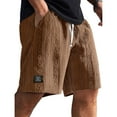 thumbnail image 1 of Havenre Mens Daily Jacquard Textured Shorts Casual Drawstring Elastic Waist Lounge Short Pants Loose Fit Comfy Beach Shorts with Pockets Brown XXL, 1 of 3
