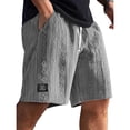 thumbnail image 1 of Havenre Mens Daily Jacquard Textured Shorts Casual Drawstring Elastic Waist Lounge Short Pants Loose Fit Comfy Beach Shorts with Pockets Gray XXL, 1 of 3