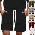 thumbnail image 1 of Havenre Mens Sweat Shorts Lightweight Casual Stretch Elastic Waist Drawstring Waffle Textured Knit Workout Gym Short Running Short with Pocket Army Green M, 1 of 5