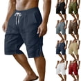 thumbnail image 1 of Havenre Mens Workout Sweat Shorts Lightweight Cotton Casual Drawstring Elastic Waist Fitness Mens Athletic Gym Shorts with Pockets Navy XXXL, 1 of 8
