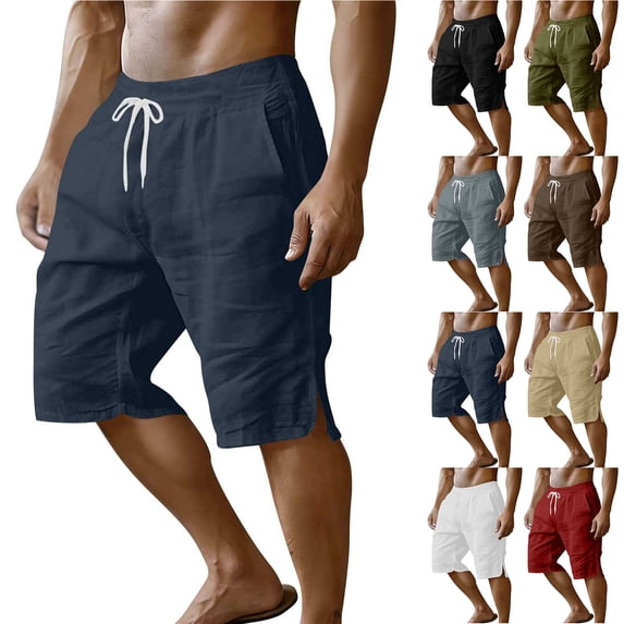 Havenre Mens Workout Sweat Shorts Lightweight Cotton Casual Drawstring Elastic Waist Fitness Mens Athletic Gym Shorts with Pockets White XXL
