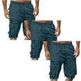 thumbnail image 1 of Havenre Pack of 3Pcs Cargo Shorts for Men Big and Tall Regular Fit Casual Outdoor Hiking Pants Lightweight Button Elastic Waist Knee Length Bermuda Shorts with Multi-Pockets Dark Blue XXL, 1 of 6