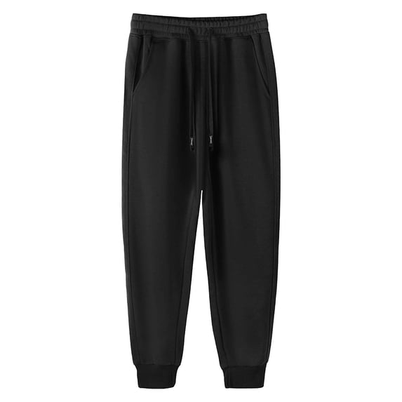 Havenre Sweatpants for Men Big and Tall Regular Fit Casual Drawstring Elastic Waist Sweat Pants Loose Fit Basic Solid Color Athletic Track Pants Joggers with Pockets Black XL