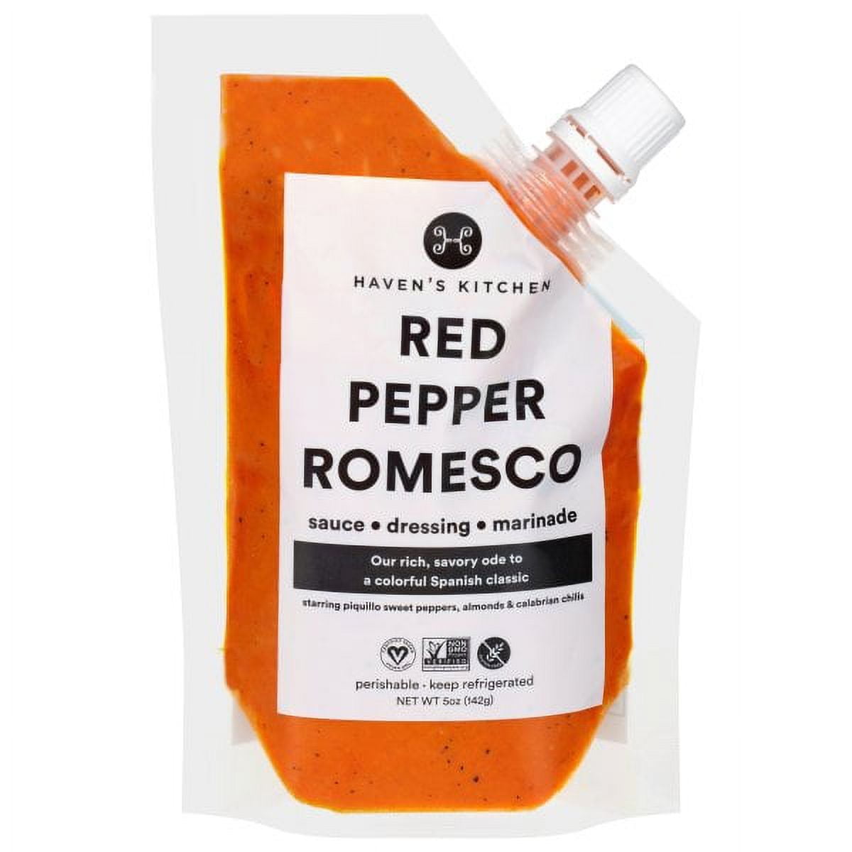 Havens Kitchen Red Pepper Romesco Sauce, 5 Ounce Pouch -- 6 per case. 