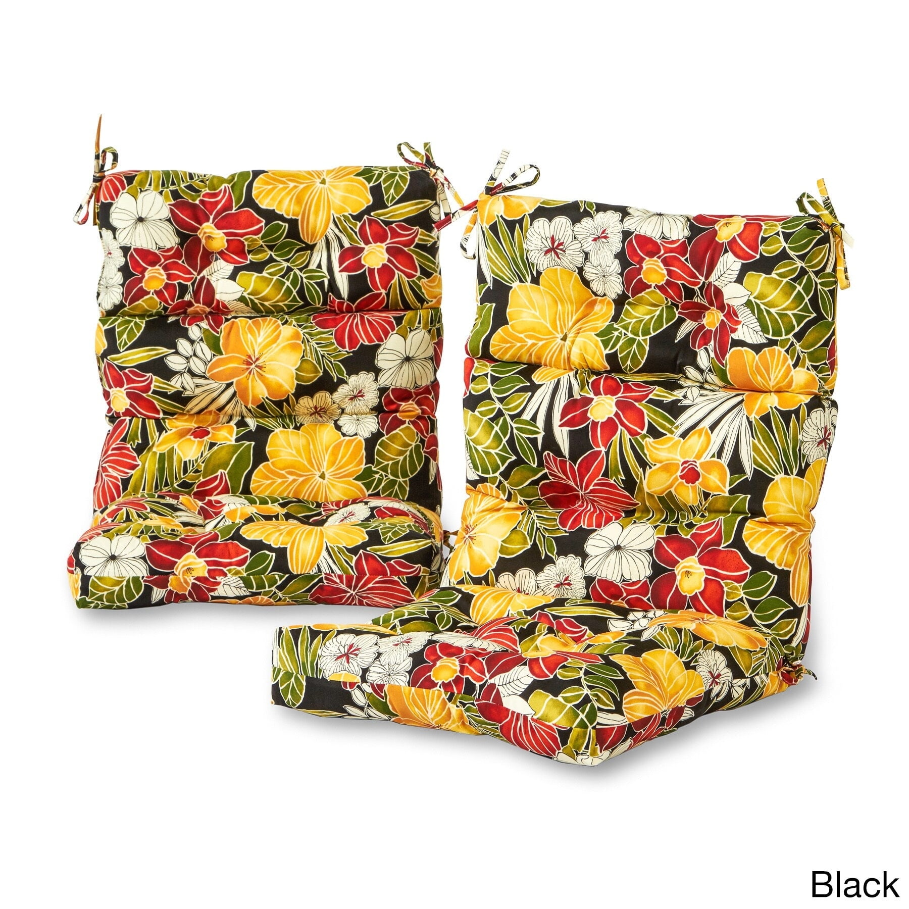 Havenside Home Aloha Outdoor Floral Chair Cushion (Set of 2) (Cushions