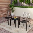 Havenside Home Claribelle 3piece Black Patio Bistro Set with Square