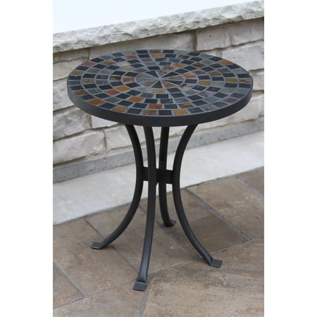 Havenside Home Cordora 18" Dia. Slate Mosaic Accent Table