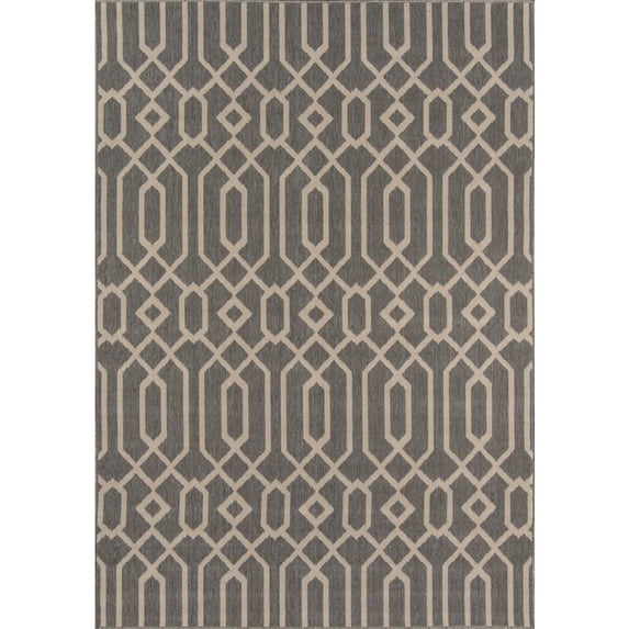 Momeni Rugs , Baja Collection Contemporary Indoor & Outdoor Area Rug, Easy to Clean, UV protected & Fade Resistant, 3'11" x 5'7", Grey