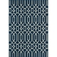 thumbnail image 1 of Havenside Home Geometric Trellis Outdoor Area Rug Navy 1'8" x 3'7" 2' x 3' Outdoor, Indoor Ivory, 1 of 5