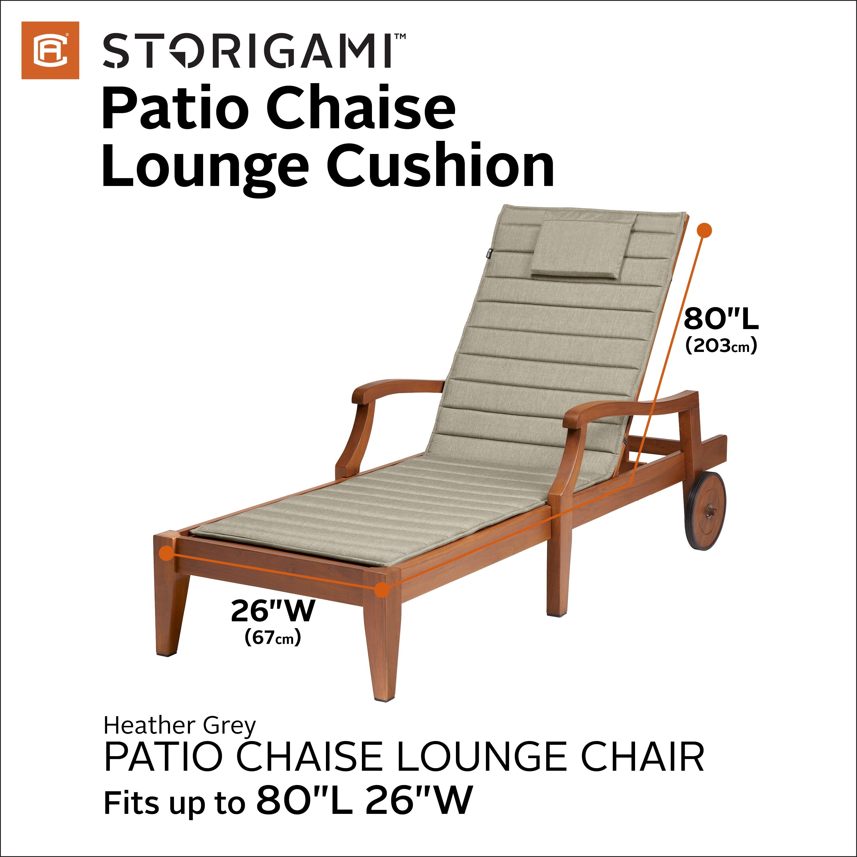 Havenside Home Mushola FadeSafe Chaise Lounge Cushion by Heather Grey Chaise lounge chairs 80" L