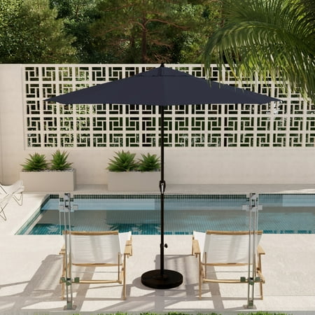 Havenside Home North Bend 9-foot Round Auto-tilt, Bronze Finish, Sunbrella Patio Umbrella by Spectrum Indigo