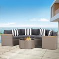 thumbnail image 1 of Havenside Home Nuon Outdoor Patio Furniture 5-piece Rattan Wicker Half-Moon Half Round Curved Sofa Sectional Set by  Grey, 1 of 5
