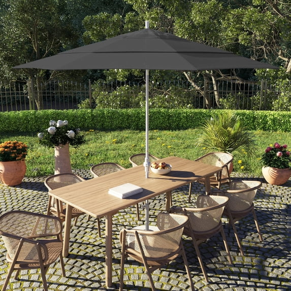 Havenside Home Perry 11ft Round Crank Lift Collar Tilt Aluminum Patio Umbrella by , Base Not Included Black