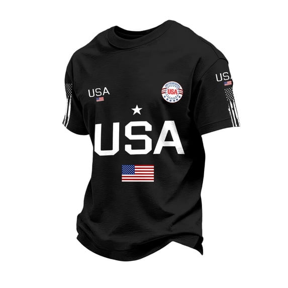 Havenx 1776 We the People American Flag Shirt for Men Crew Neck Short Sleeve Shirt Fun Graphic American Flag Design T-Shirts Patriotic We the People 1776 Workout Tee,Black S