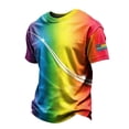 thumbnail image 1 of Havenx 250 Years Of American Independence T-Shirt for Men Short Sleeve Rainbow Print Shirt Crewneck American Flag Design Tshirts Freedom We the People Classic Summer Blouses,Red S, 1 of 4
