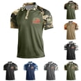 thumbnail image 1 of Havenx 250th Anniversary American Flag Print Polo Shirt for Men Short Sleeve Camouflage Shirts Button Lapel T-Shirts 4th Of July 250 Years Of Freedom Patriotic Tee,Camouflage Green L, 1 of 4