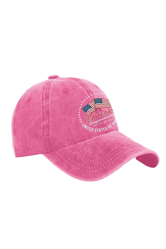 250th Anniversary Usa Baseball Cap 4th Of July Patriotic Retro Adjustable Baseball Cap Patriotic Baseball Cap for Men Women,Hot Pink