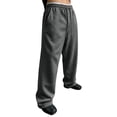 thumbnail image 1 of Havenx Baggy Sweatpants for Men Straight Wide Leg Drawstring Jogger Pants with Pockets Elastic Waist Open Bottom Sweatpant Athletic Comfy Y2k Fall Winter Loose Fit Pant,Dark Gray M, 1 of 6