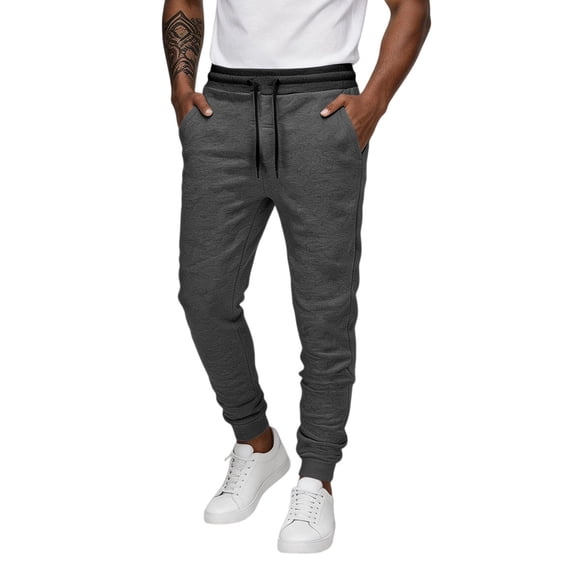 Havenx Baggy Sweatpants for Men Tapered Legs Drawstring Joggers with Pockets Elastic Waist Open Bottom Sweatpant Athletic Comfy Y2k Fall Winter Loose Fit Pant,Gray XL